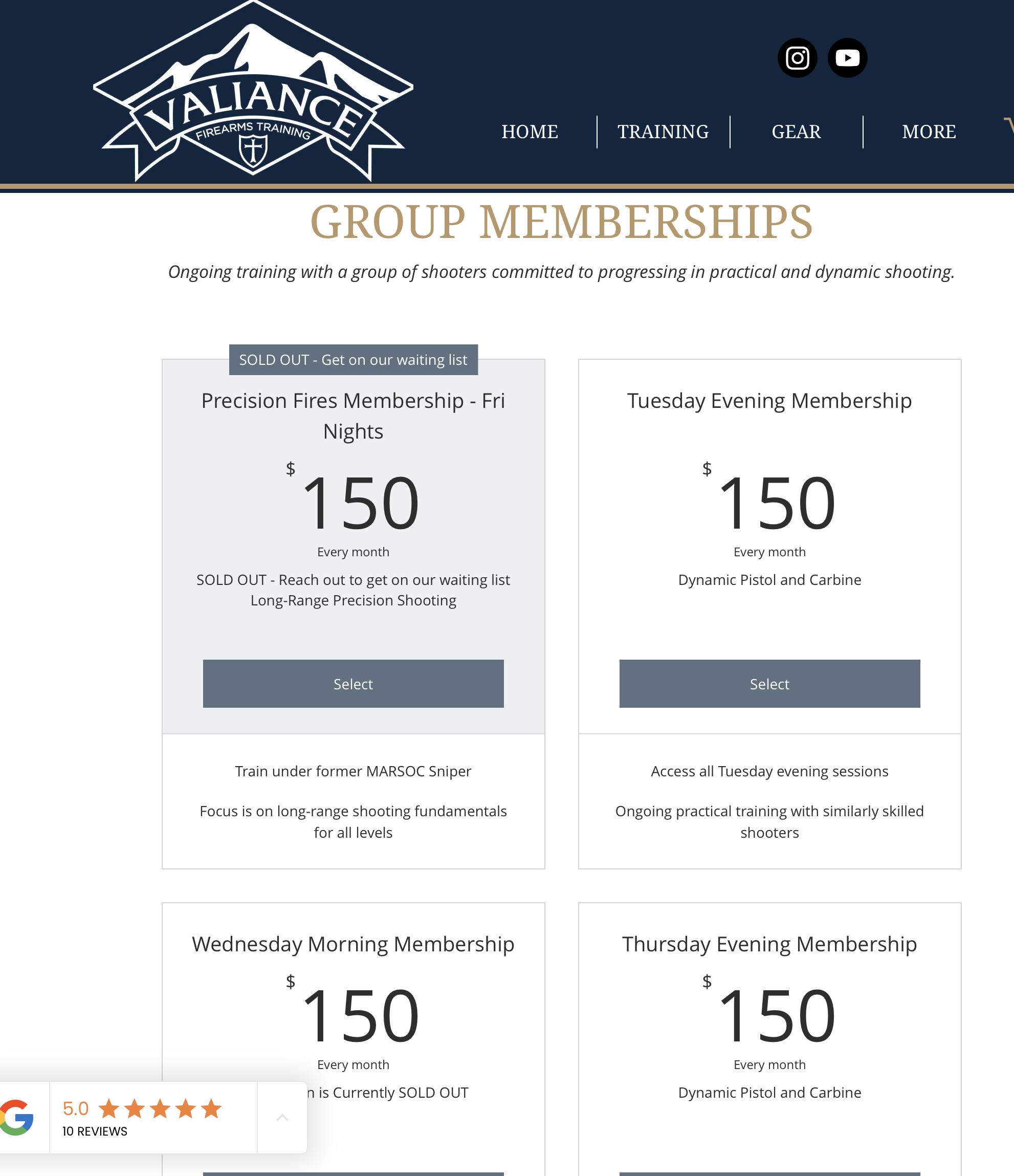 Valiance Memberships - Commercial pricing structure